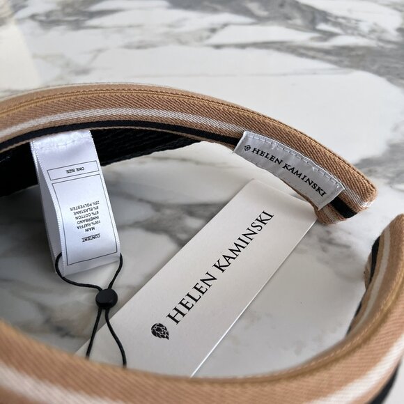 NWT - Helen Kaminski Bianca Visor - Charcoal w/ Black Stirpe👒 - Picture 7 of 8